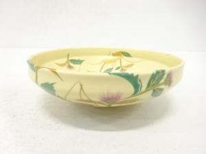 京焼　宮地英香造　金彩色絵　薊　茶碗(保護箱付)